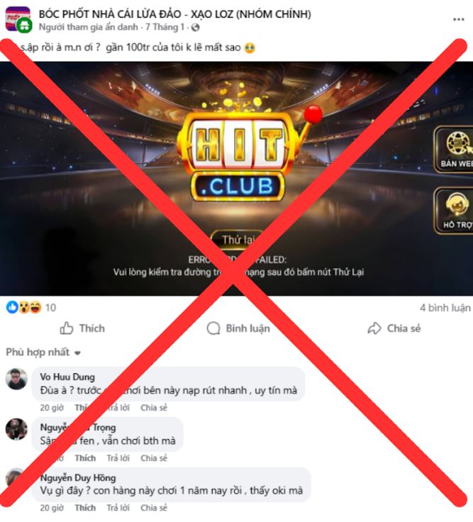 2. Hitclub và chiêu trò "Tung tin sập trang" để dẫn dụ